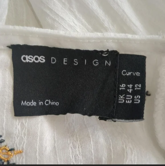 ASOS DESIGN Curve Premium puff sleeve trapeze midi dress Size 12 Cottage Core - Picture 7 of 8